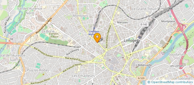 localisation de l'entreprise LE P-J à LIMOGES