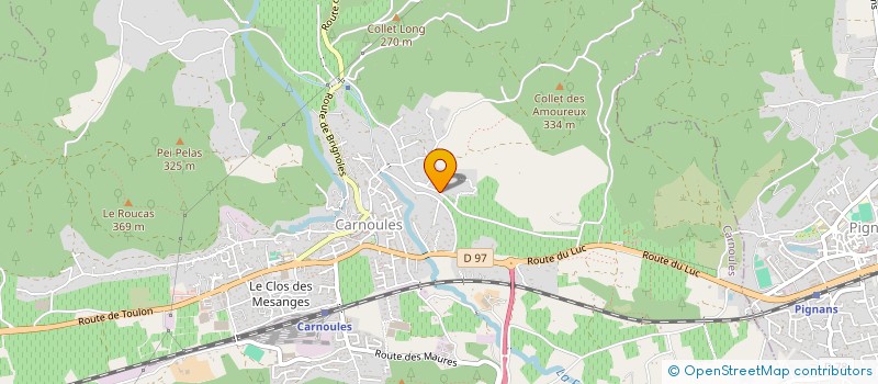 localisation de l'entreprise LE P.LANCE LES DES  CARNOULES