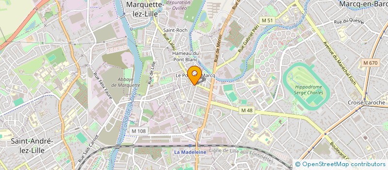 localisation de l'entreprise LE P TIT BAR à MARCQ-EN-BARŒUL
