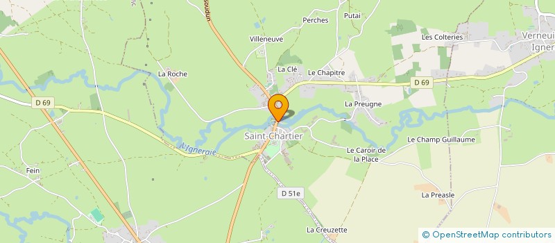 localisation de l'entreprise LE P'TIT BONHEUR à SAINT-CHARTIER