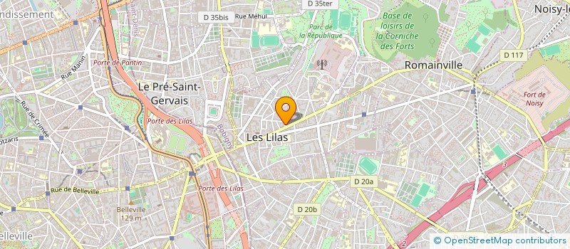 localisation de l'entreprise LE PALAIS DES LILAS  LES LILAS