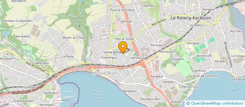 localisation de l'entreprise LE PARTI DES TRAVAILLEURS DU FINISTERE (PT 29)  LE RELECQ-KERHUON