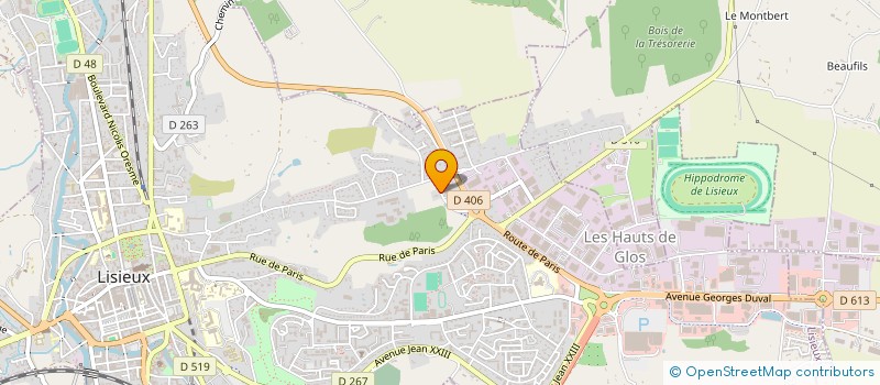 localisation de l'entreprise LE PAVE VERT à LISIEUX