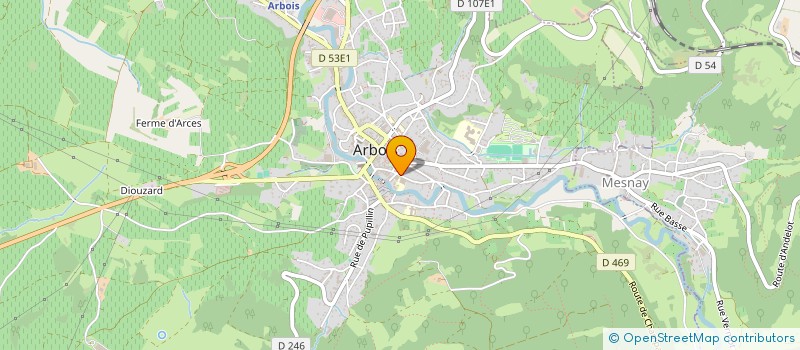 localisation de l'entreprise LE PELICAN à ARBOIS