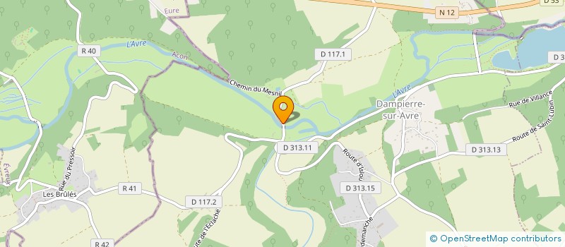 localisation de l'entreprise LE PETIT BOIS DU PLESSIS à DAMPIERRE-SUR-AVRE