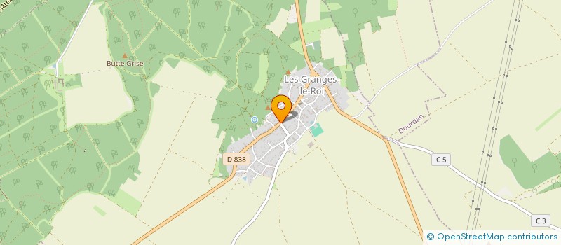 localisation de l'entreprise LE PLAISIR DES GRANGES à LES GRANGES-LE-ROI