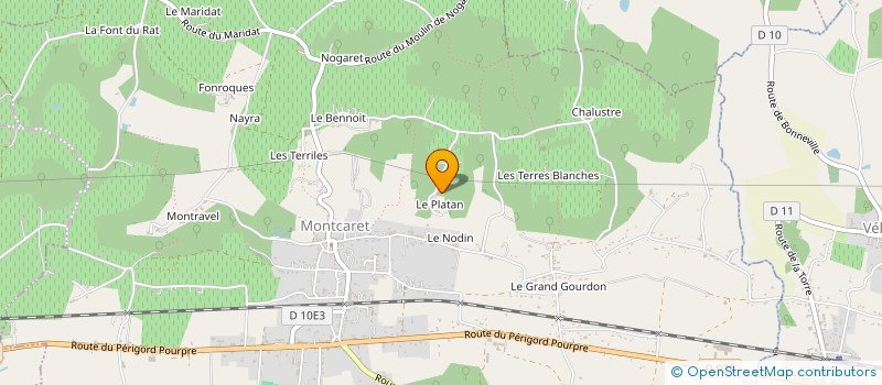 localisation de l'entreprise LE PLATAN  MONTCARET