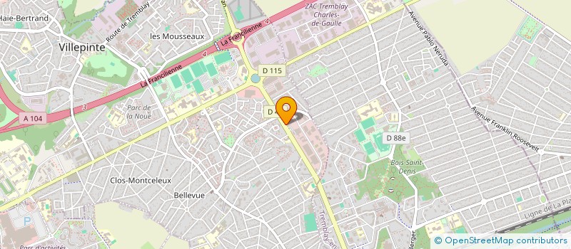 localisation de l'entreprise LE POINT LUMINEUX à VILLEPINTE