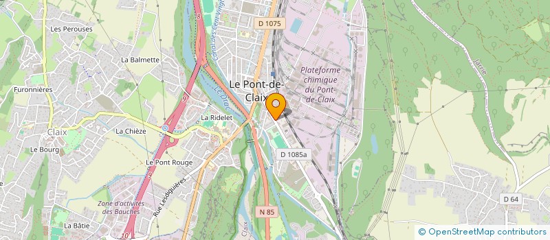 localisation de l'entreprise LE PONT DE CLAIX - LANGUES, MUSIQUES, CULTURES ET ARTS  LE PONT-DE-CLAIX