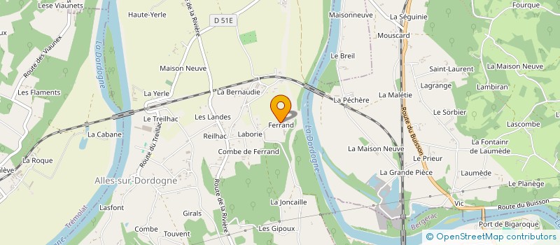 localisation de l'entreprise LE PONT DE FERRAND à ALLES-SUR-DORDOGNE