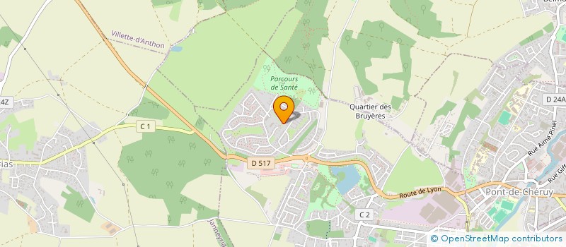 localisation de l'entreprise LE PONT DES JEUX  CHARVIEU-CHAVAGNEUX