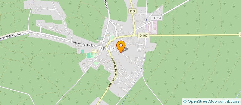 localisation de l'entreprise LE PORGE : ARTISANS CITOYENS ET COMMERCANTS - PACC  LE PORGE