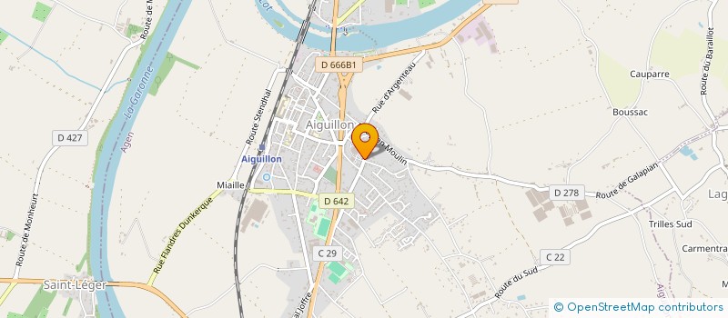 localisation de l'entreprise LE PORT AUTO CONTROLE à AIGUILLON
