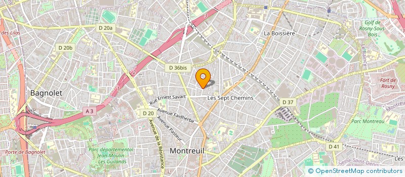localisation de l'entreprise LE PRE DES SAULES à MONTREUIL