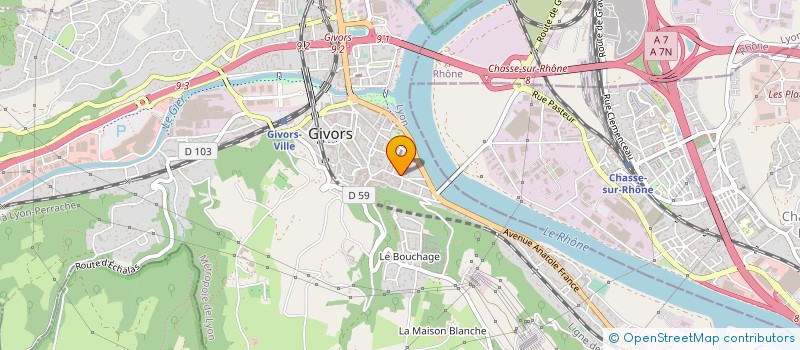 localisation de l'entreprise LE Q.G. à GIVORS