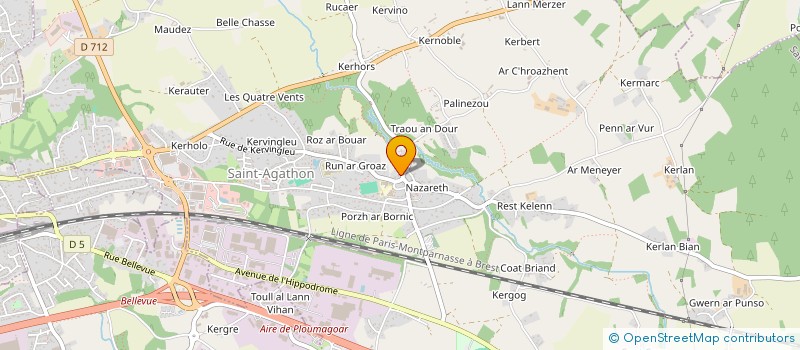 localisation de l'entreprise LE QUARTIER DE TOULLAN A SAINT-AGATHON  SAINT-AGATHON