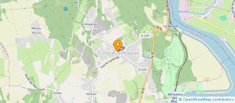 localisation de l'entreprise LE RALLYE DE BOIS RAMBE FANFARE DE TROMPES DE CHASSE DE LA COMMUNE DE PORCIEU  PORCIEU-AMBLAGNIEU