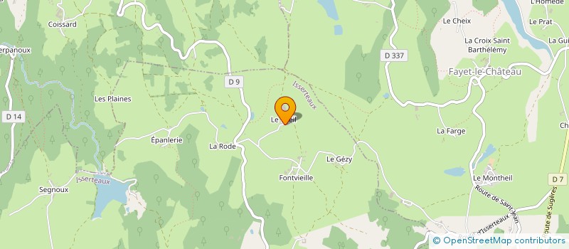 localisation de l'entreprise LE RANCH DU BRIOUX  ISSERTEAUX