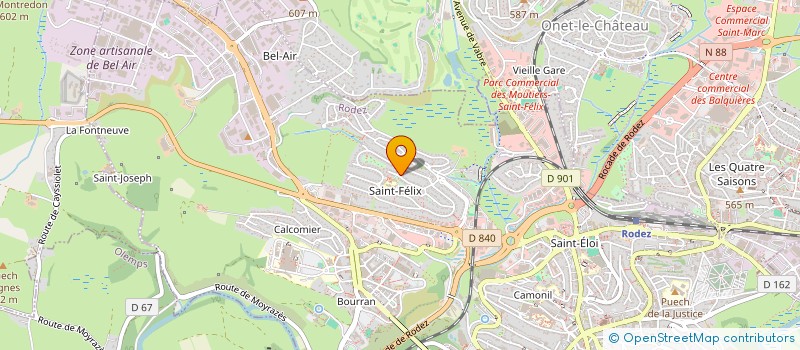 localisation de l'entreprise LE RAYON VERT  RODEZ