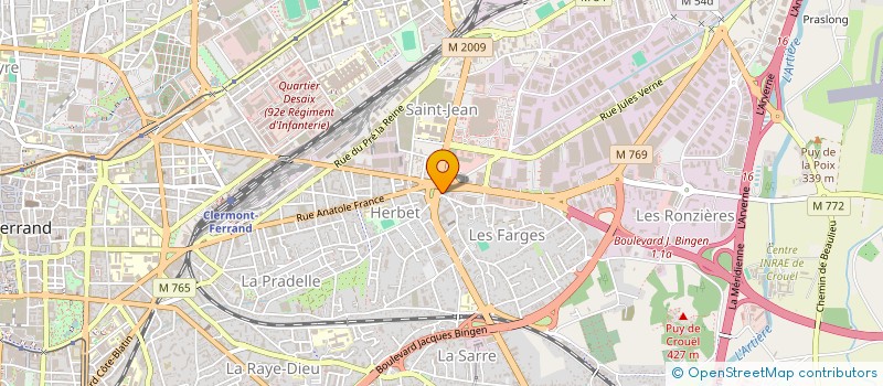 localisation de l'entreprise LE RB - RESTAURANT BISTRONOMIQUE  CLERMONT-FERRAND