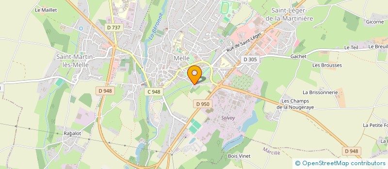 localisation de l'entreprise LE RELAIS - ASSOCIATION EPICERIE SOCIALE DU PAYS MELLOIS à MELLE