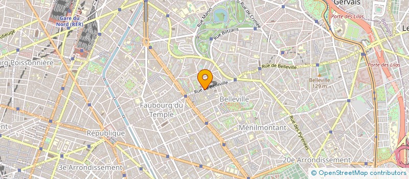 localisation de l'entreprise LE RELAIS DE BELLEVILLE  PARIS