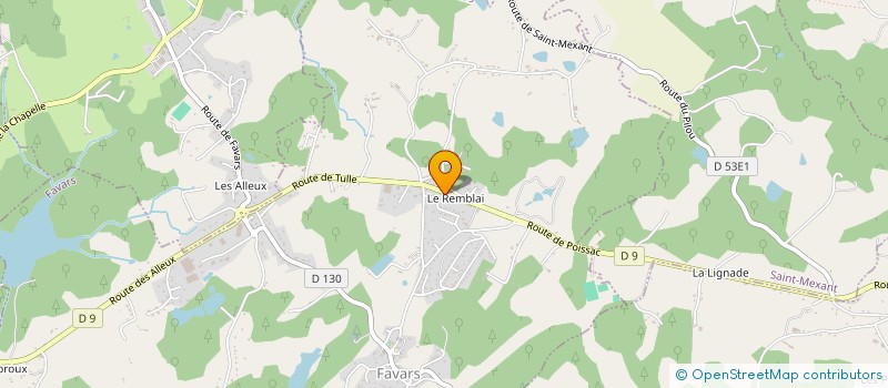 localisation de l'entreprise LE RELAIS DE POISSAC  CHAMEYRAT