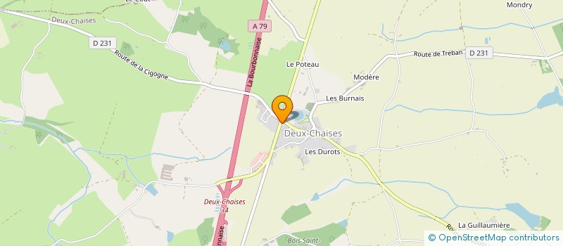 localisation de l'entreprise LE RELAIS DES DEUX CHAISES à DEUX-CHAISES