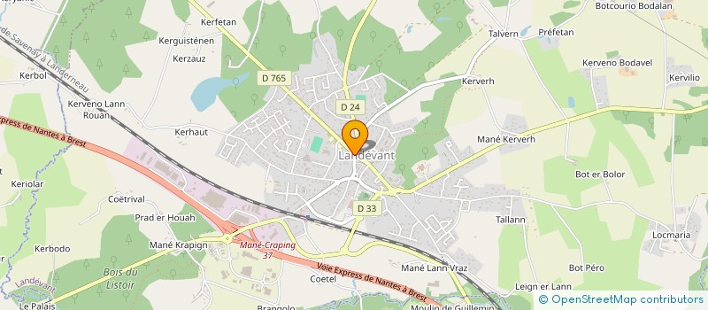 localisation de l'entreprise LE RELAIS DES VOYAGEURS  LANDEVANT