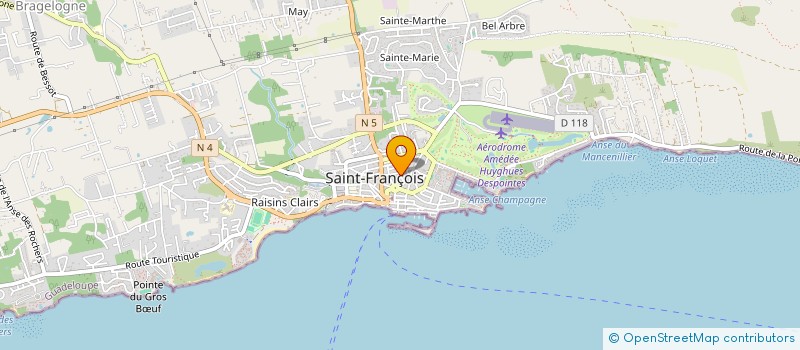 localisation de l'entreprise LE REVE BLEU à SAINT-FRANCOIS