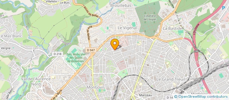 localisation de l'entreprise LE RIDEAU D AIMER à LIMOGES