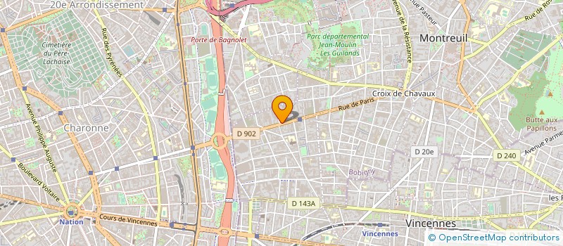 localisation de l'entreprise LE ROBESPIERRE à MONTREUIL