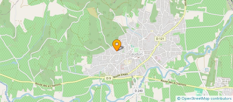 localisation de l'entreprise LE ROC ET ASTERIA  LAUDUN-L'ARDOISE