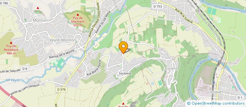 localisation de l'entreprise LE ROUDADOUX  VEYRE-MONTON