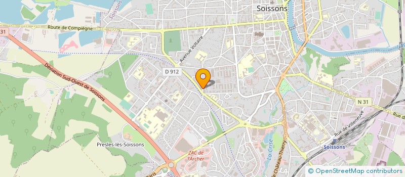 localisation de l'entreprise LE ROYAUME DE LA TOITURE à SOISSONS