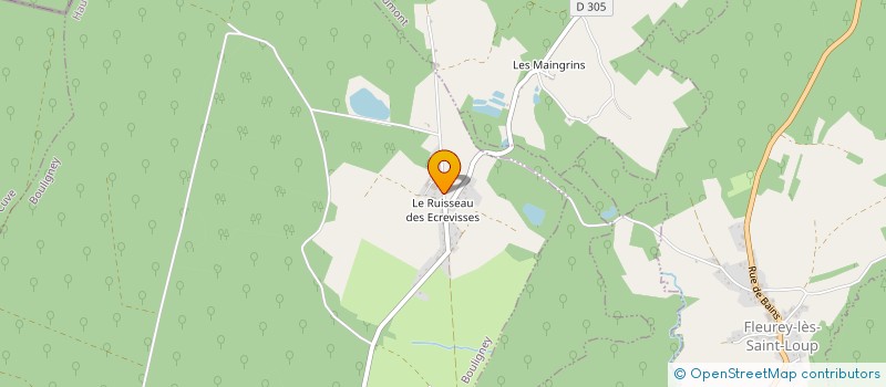 localisation de l'entreprise LE RUISSEAU DES ECREVISSES à BOULIGNEY