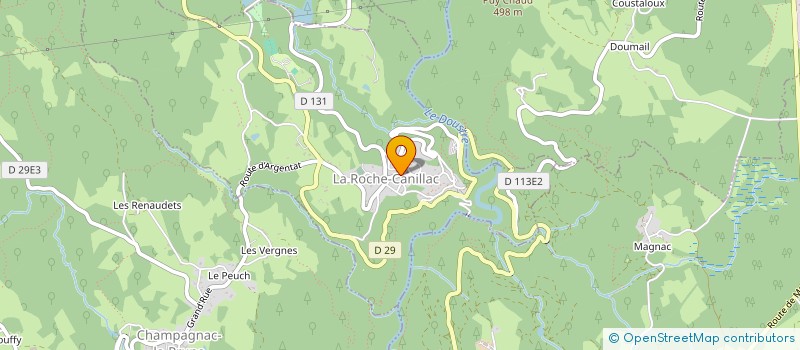 localisation de l'entreprise LE SAULE RIEUR  LA ROCHE-CANILLAC