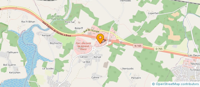 localisation de l'entreprise LE SOMMER COUVERTURES  PLOUGOUMELEN