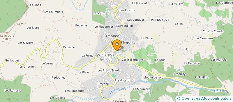 localisation de l'entreprise LE SOULEYAS  LE PLAN-DE-LA-TOUR