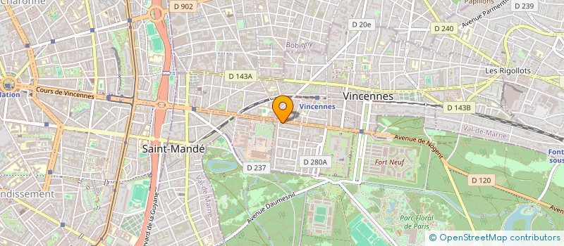 localisation de l'entreprise LE TATOU THEATRE à VINCENNES