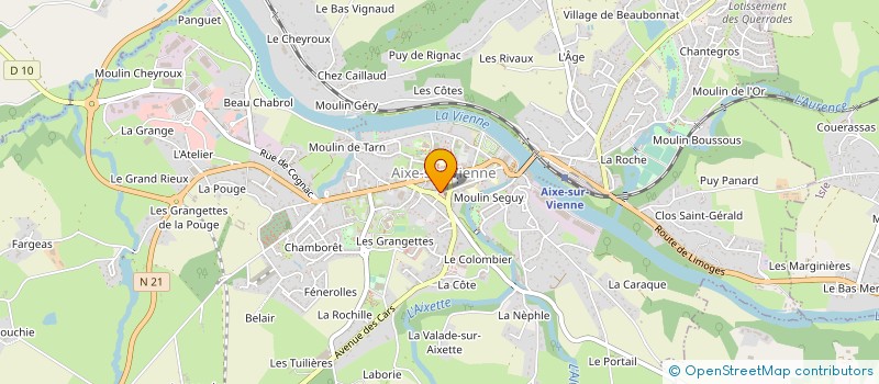 localisation de l'entreprise LE TEMPS DE VIVRE à AIXE-SUR-VIENNE