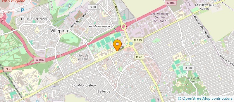 localisation de l'entreprise LE TEMPS DES ARTS à VILLEPINTE