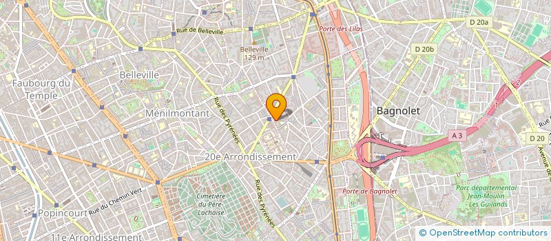 localisation de l'entreprise LE TIVOLI  PARIS 20