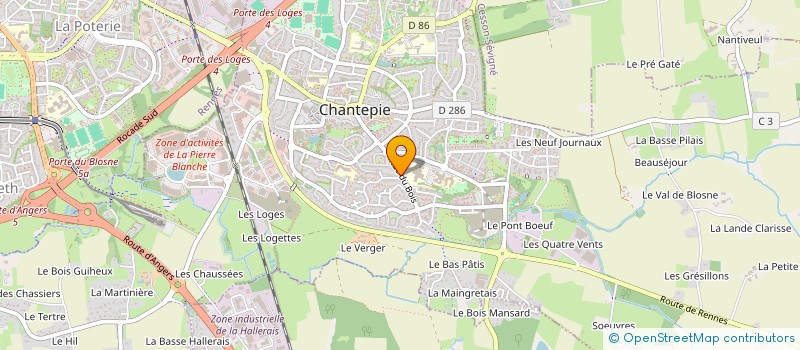 localisation de l'entreprise LE TRANSPORTEUR  CHANTEPIE