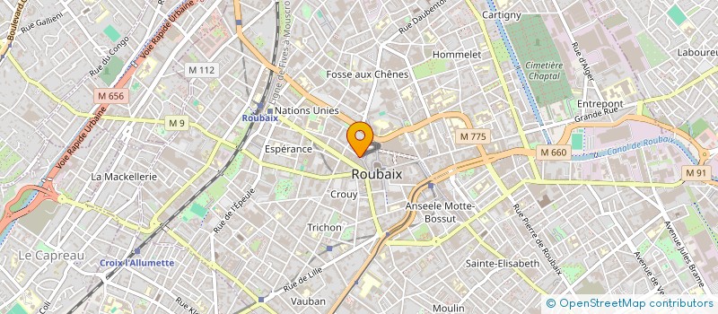 localisation de l'entreprise LE TROIS QUARTS BURGER  ROUBAIX