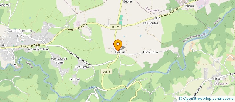 localisation de l'entreprise LE VAL D'AY  SAINT-ROMAIN-D'AY