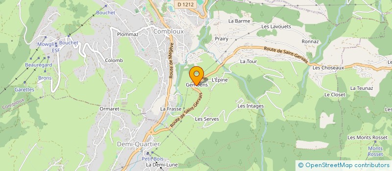 localisation de l'entreprise LE VAL'MONT-BLANC à COMBLOUX