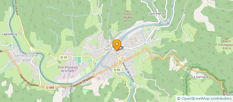 localisation de l'entreprise LE VELO D OLT  SAINT GENIEZ D'OLT ET D'AUBRAC