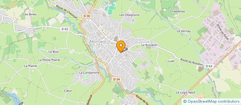 localisation de l'entreprise LE VERDELET  MORNANT