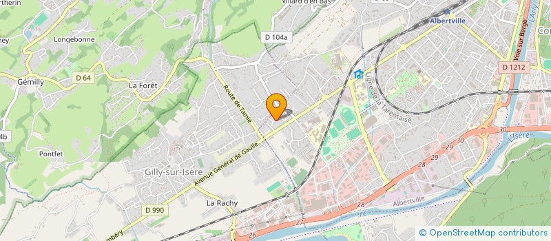 localisation de l'entreprise LE VERT VILLAGE à ALBERTVILLE